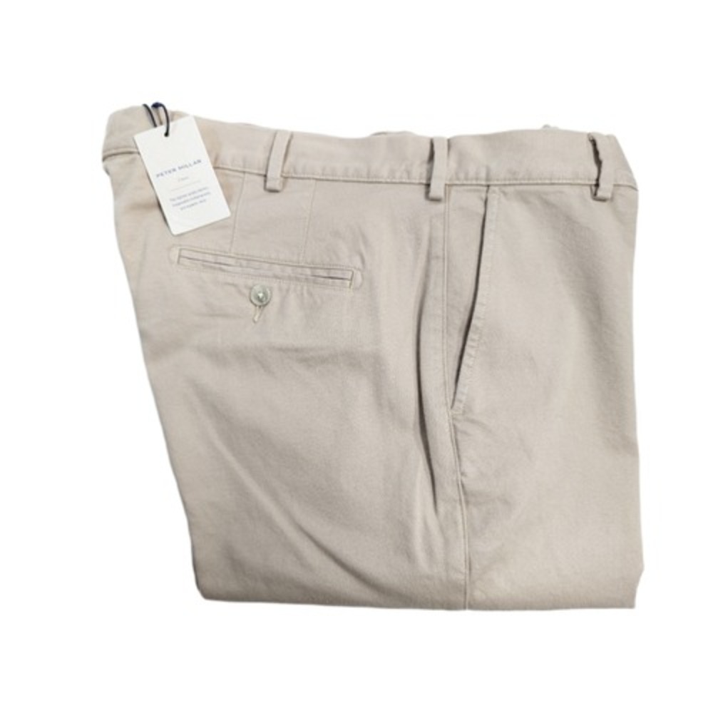 Peter Millar Crown Khaki Tan Chino Pants Straight Stretch Twill 36 x 36 NWT $175